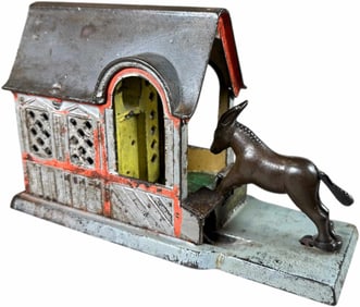 MULE ENTERING BARN MECHANICAL BANK