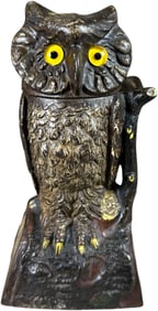 OWL TURNS HEAD MECHANICAL BANK