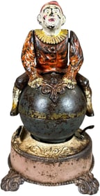 CLOWN ON GLOBE MECHANICAL BANK