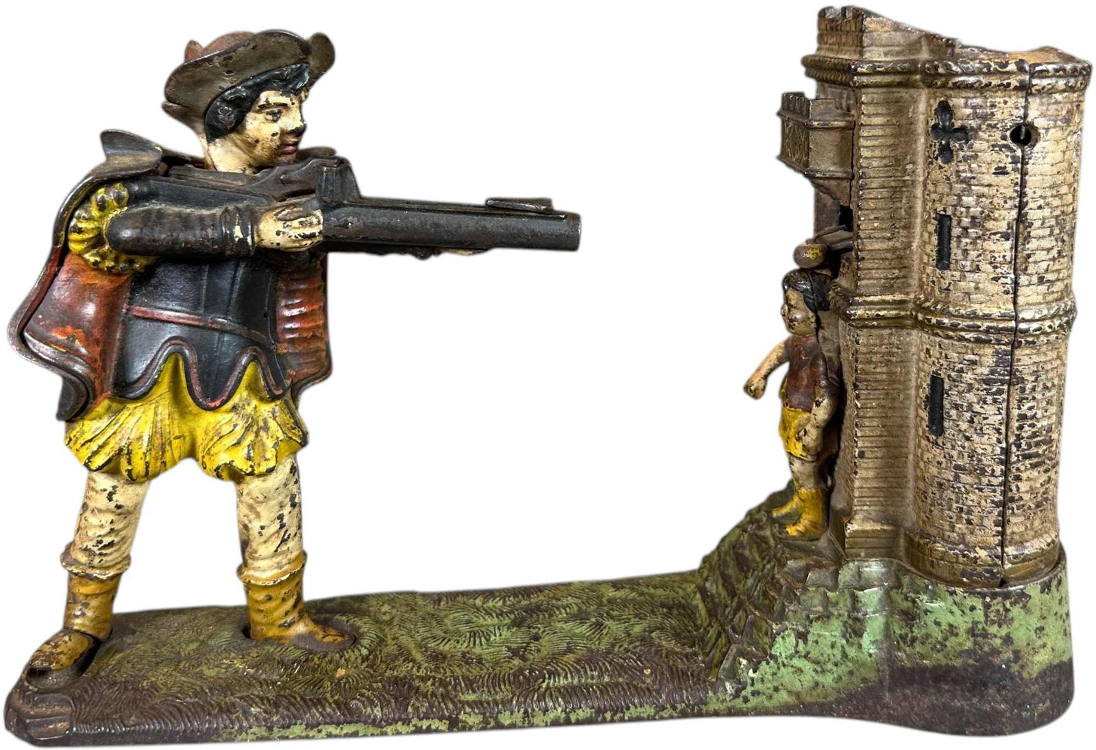 WILLIAM TELL MECHANICAL BANK: 264. WILLIAM TELL MECHANICAL BANK | J&E Stevens Co. | 10.5" l. | (Very Good Condition) | $150 - $300