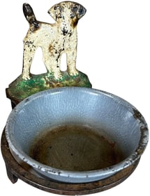 HUBLEY CAST IRON WIREHAIRED TERRIER DOG BOWL