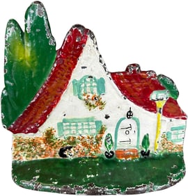 COTTAGE W/ RED ROOF DOORSTOP
