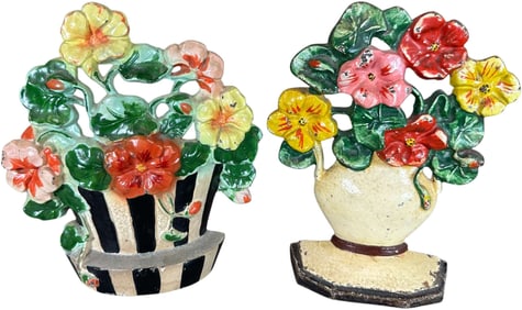 NASTURTIUMS AND POPPIES FLOWER DOORSTOPS
