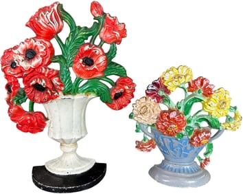 HUBLEY POPPIES AND ZINNIAS DOORSTOPS