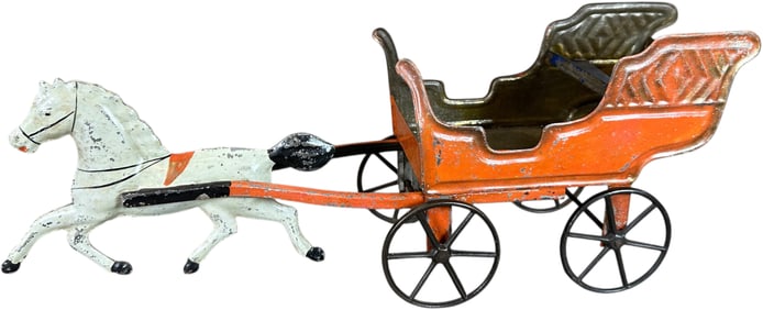 AMERICAN TIN HORSE DRAWN CARRIAGE