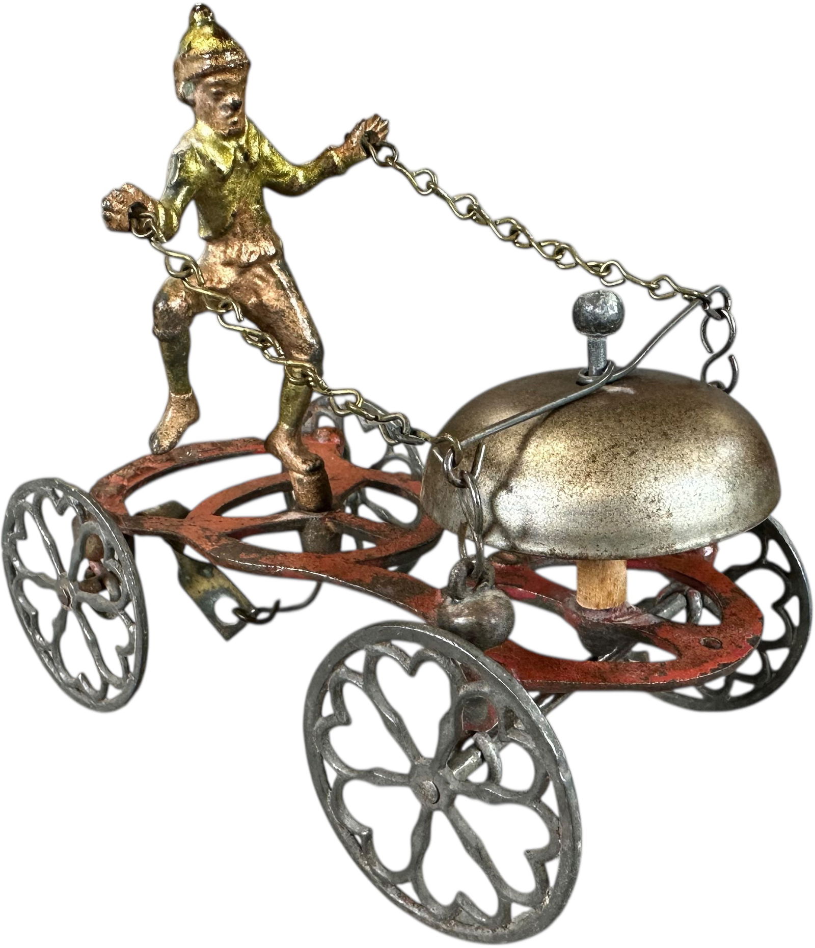 GONG BELL TRAMP BELL TOY: 388. GONG BELL TRAMP BELL TOY | 6" l. | Great original figure, base shows wear from handling, (Excellent Condition) overall. | $400 - $800