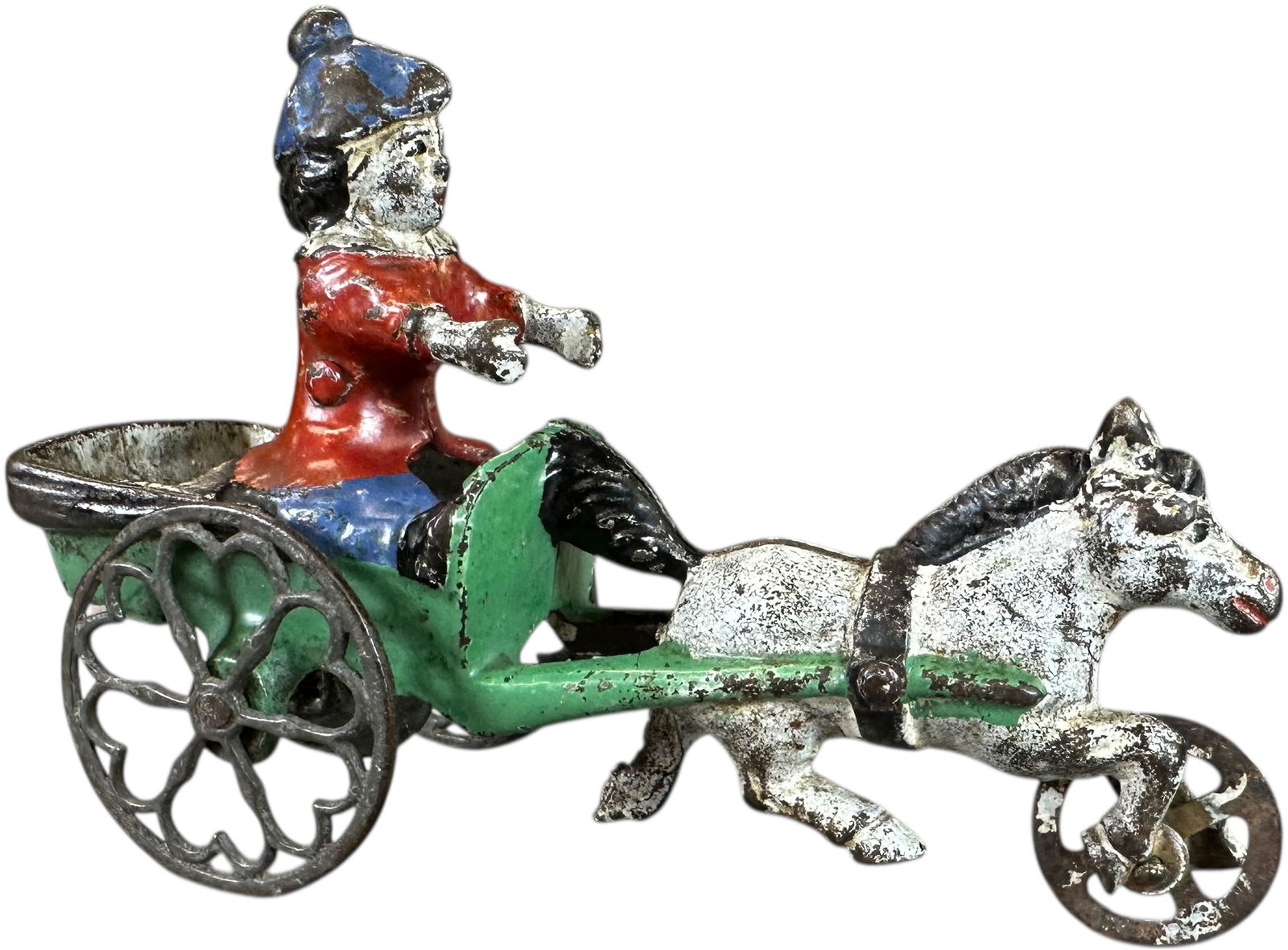GONG BELL PONY CARRIAGE BELL TOY: 396. GONG BELL PONY CARRIAGE BELL TOY | Provenance: Richard Mueller Collection. | 6.5" l. | Overall (Excellent Condition) | $250 - $500