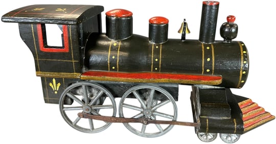 EXCEPTIONAL FOLK ART 4-4-0 LOCOMOTIVE
