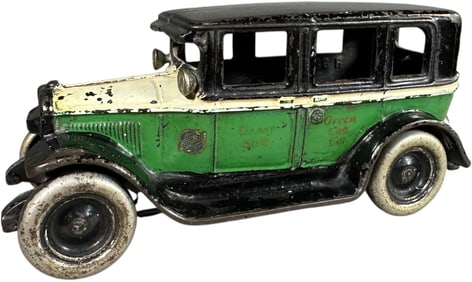 ARCADE 1927 FLAT TOP GREEN TAXI CAB BANK