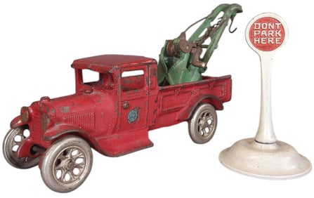 ARCADE MODEL A WRECKER W/ PARKING SIGN