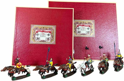 MIGNOT BOXED SET OF MOUNTED HUNS