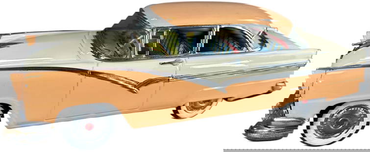 MARUSAN 1956 FORD TWO-DOOR: 18. MARUSAN 1956 FORD TWO-DOOR | Ex: Ira Bernstein Collection. | 13" l. | Possibly has been professionally restored and clear coated to disguise it with blacklight UV, Friction motor is not