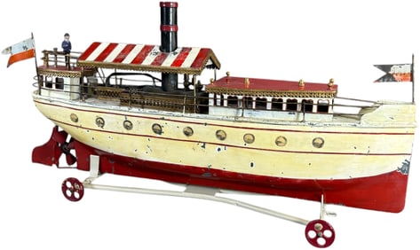 LARGE SCHOENNER LIVE STEAM RIVERBOAT