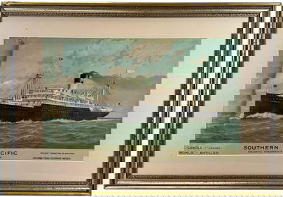 STEAMSHIP CREOLE ADVERTISING CHROMOLITHOGRAPHY