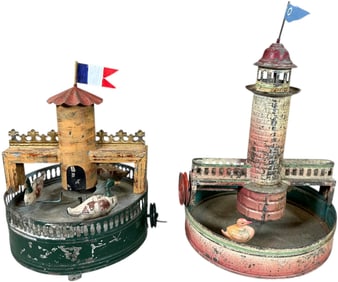 EARLY GERMAN PONDS W/ CASTLE STEAM TOYS