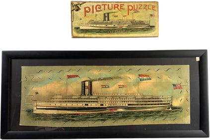 FRAMED STEAMSHIP PRISCILLA PUZZLE W/ BOX