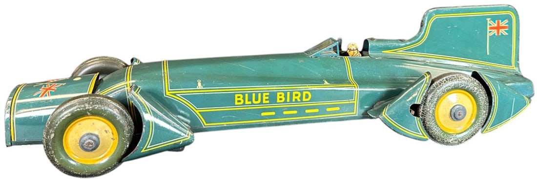 GUNTHERMANN BLUEBIRD RACER: 103. GUNTHERMANN BLUEBIRD RACER | Larger size of two produced by German maker, impressive size and attractive scaling with exaggerated bonnet, a popular toy. From the Italian collection of Steno Tonel