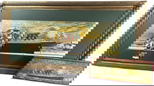 FRAMED SAILING STEAMSHIP PUZZLE W/ BOX