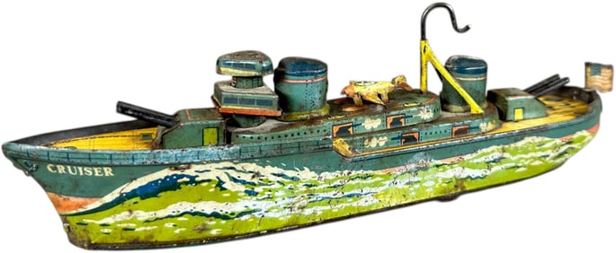 JAPANESE LITHOGRAPHED CRUISER GUN BOAT