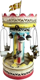 GERMAN TIN SWING GO-ROUND CAROUSEL