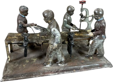 EARLY STEAM TOY METAL SHOP WORKERS