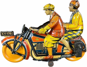 GEORGE LEVY COUPLE ON MOTORCYCLE