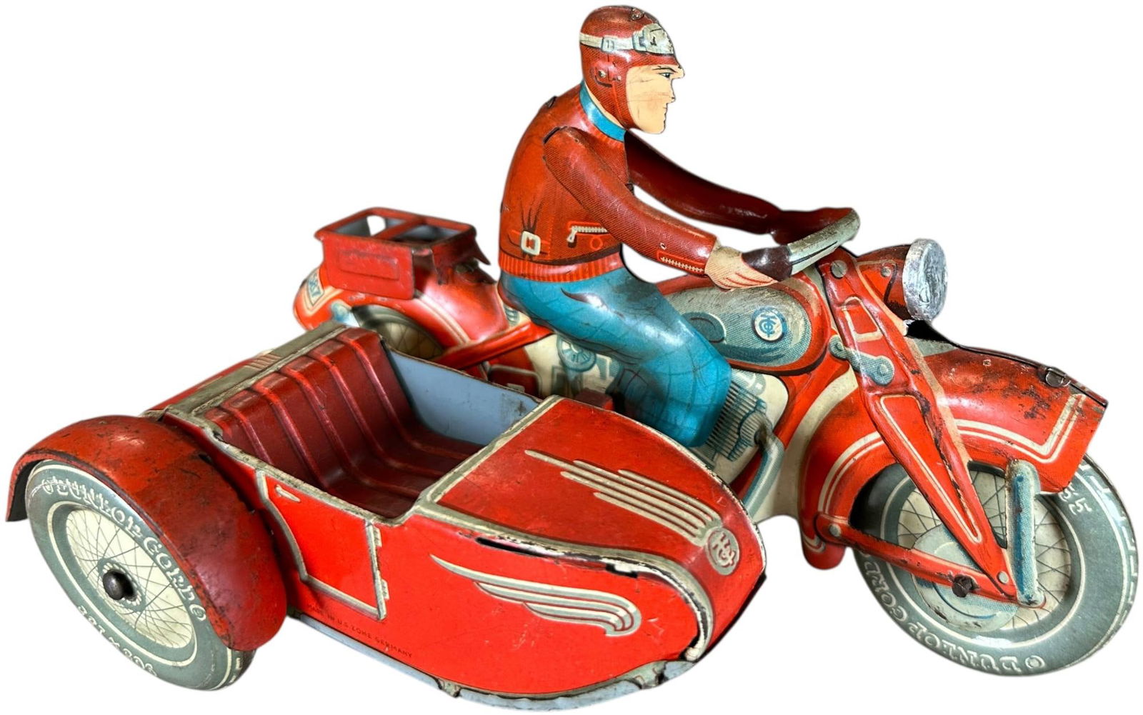 TIPPCO TOURING MOTORCYCLE W/ SIDECAR: 274. TIPPCO TOURING MOTORCYCLE W/ SIDECAR | 7.5" l. | (Very Good Condition) | $200 - $400