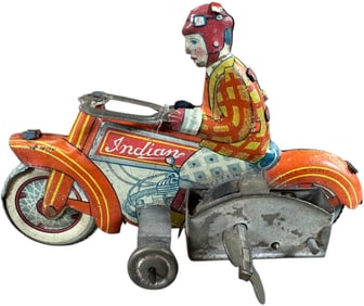 PRE-WAR JAPANESE INDIAN MOTORCYCLE PENNY TOY
