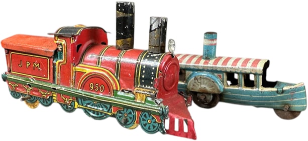 RIVER BOAT & AMERICAN LOCOMOTIVE PENNY TOYS