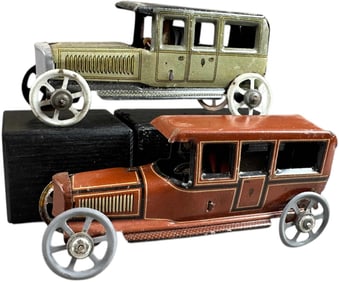 TWO FISCHER LIMOUSINE PENNY TOYS