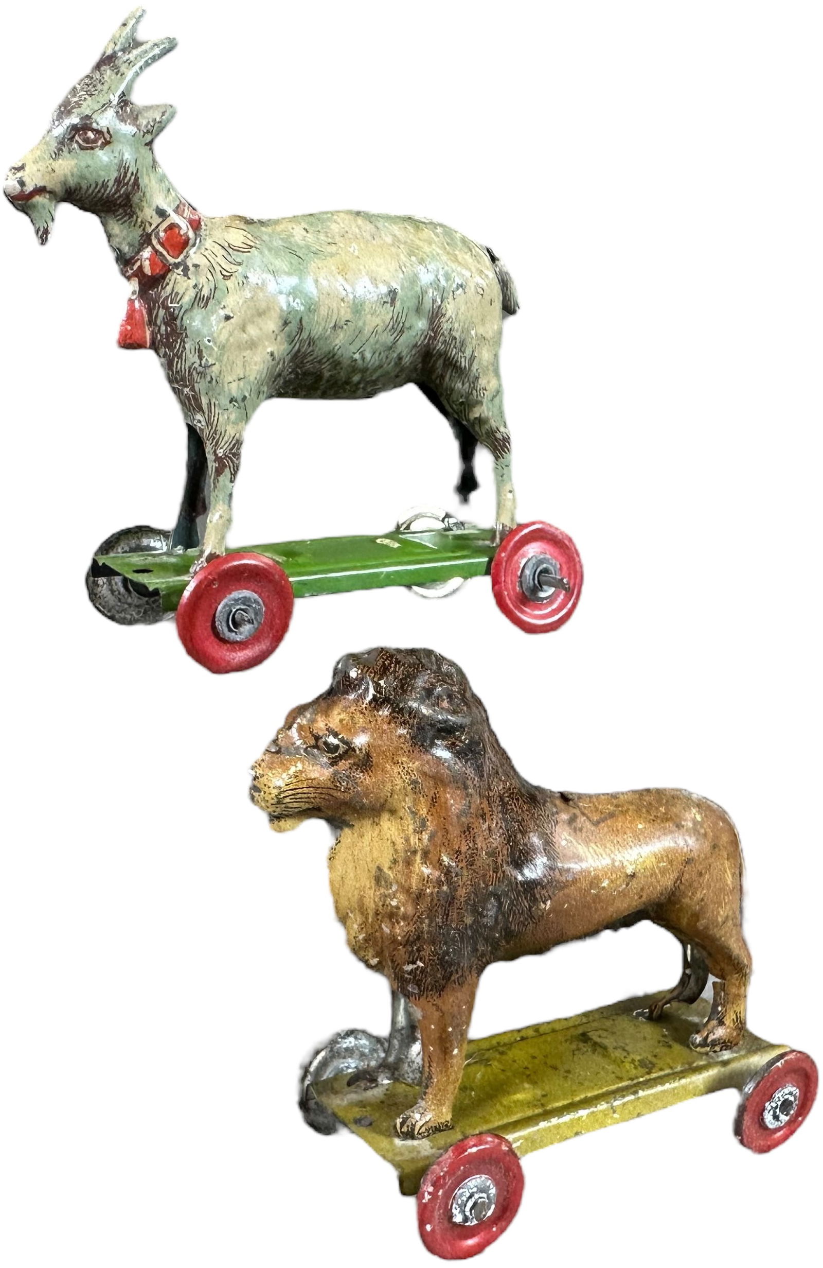 MEIER BILLY GOAT & STANDING LION PENNY TOYS: 352. MEIER BILLY GOAT & STANDING LION PENNY TOYS | 2.5" l. | (Very Good to Excellent Condition) | $200 - $400