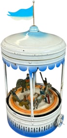 SMALL GERMAN TIN CAROUSEL STEAM TOY