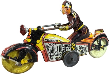 SPAIN VELOCETTE MOTORCYCLE PENNY TOY