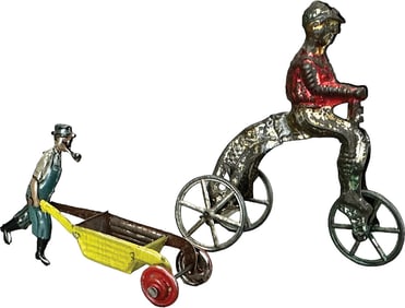 WHEEL BARROW & FRENCH TRIKE PENNY TOYS