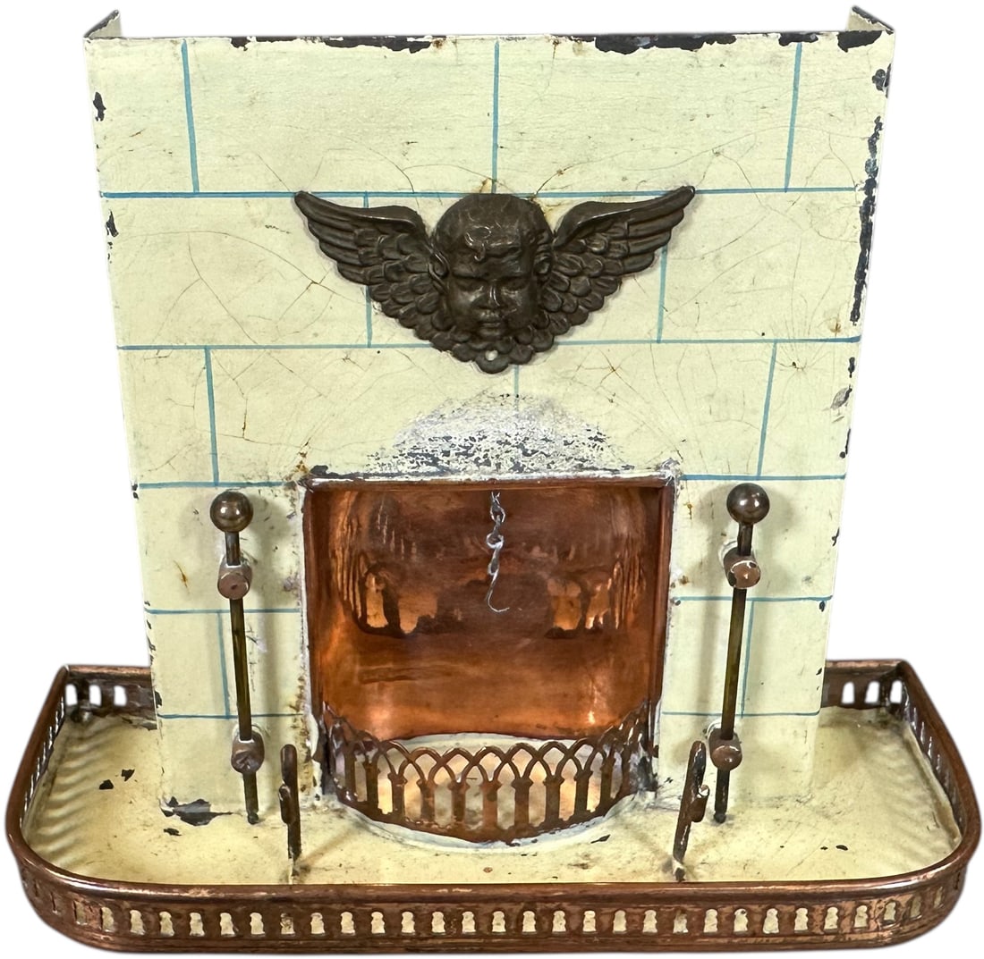 MARKLIN FIREPLACE DOLLHOUSE ACCESSORY: 397. MARKLIN FIREPLACE DOLLHOUSE ACCESSORY | 5.5" h. | Missing top ornament piece, otherwise (Excellent Condition) | $200 - $400