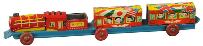 SMALL JAPANESE LITHOGRAPHED FLOOR TRAIN