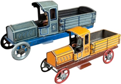 TWO FISCHER DELIVERY TRUCK PENNY TOYS