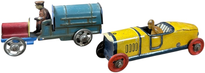 DISTLER DELIVERY TRUCK W/ RACER PENNY TOYS
