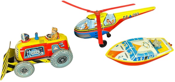 THREE US ZONE GERMAN TRANSPORTATION TOYS