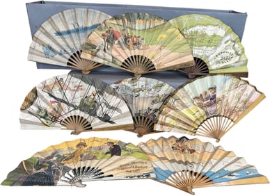 EIGHT AVIATION THEME HAND FANS