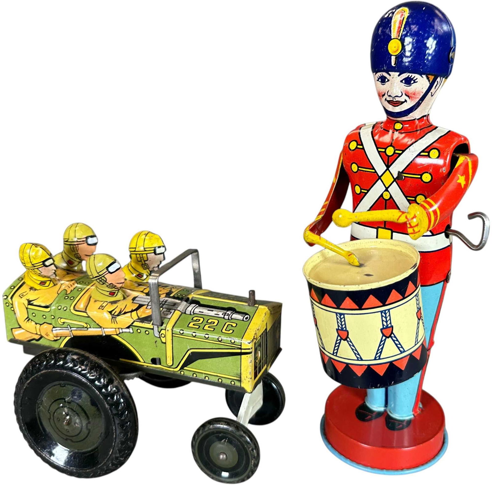 MARX JUMPIN JEEP & CHEIN MECHANICAL DRUMMER (1 of 4)