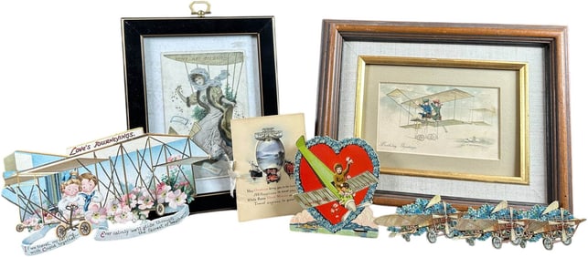 AVIATION FRAMED POSTCARDS & VALENTINES