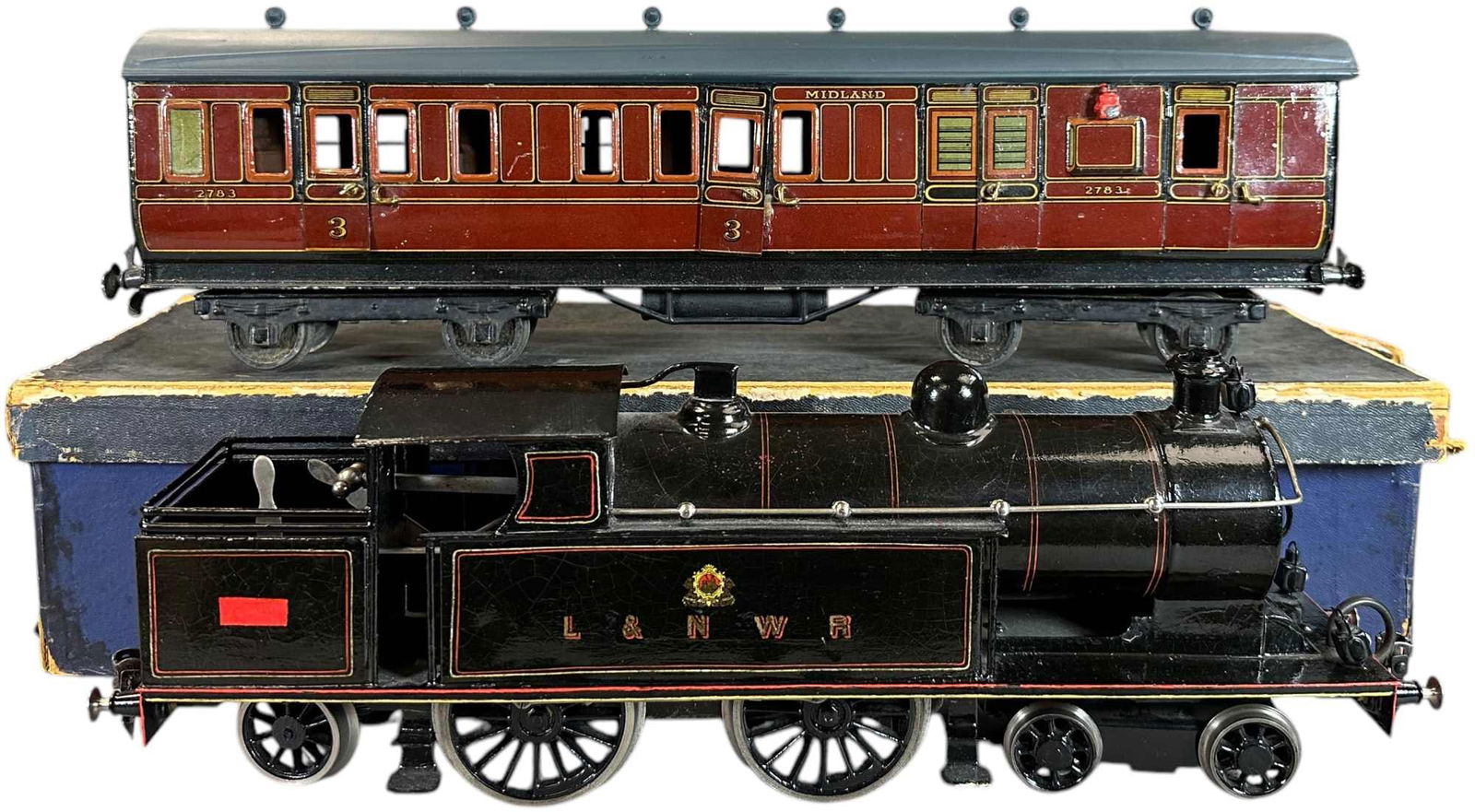 BING LNWR TANK LOCO W/ CARETTE BAGGAGE