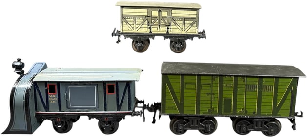 GAUGE 1 BING ROTARY SNOW PLOW & CARS