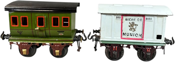 BING HAND PAINTED POSTAL & BEER CARS