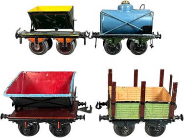 FOUR EARLY BING FEIGHT CARS