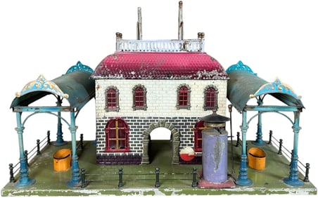 EARLY CARETTE STATION W/ CANOPIES & BELL