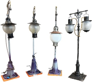 FOUR BING ELECTRIC HANGING LAMPS