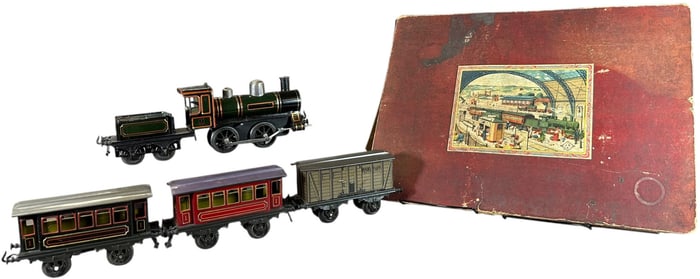 BOXED BING LITHOGRAPHED PASSENGER SET