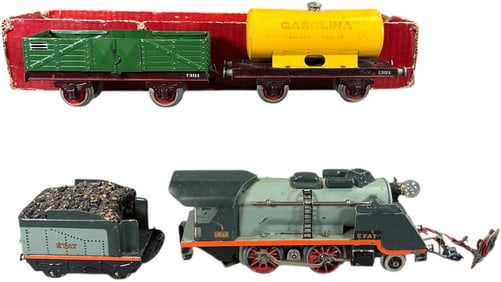 LOUIS ROUSSY LOCOMOTIVE W/ PAYA FREIGHT WAGONS